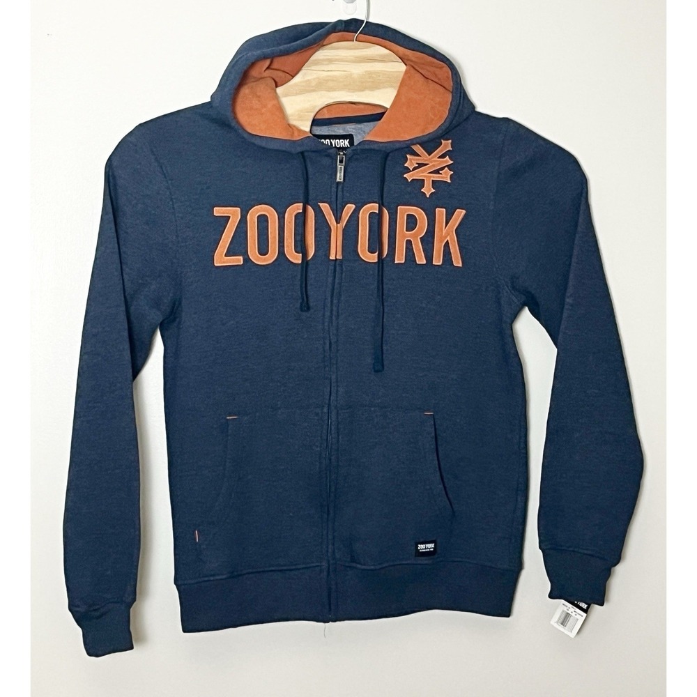 NWT Zoo York Hoodie Men's Medium Blue Jumbo Logo‎ Patch Mets Streetwear New York